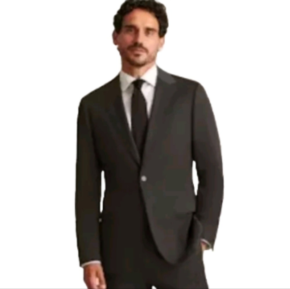 BONOBOS Marzotto Italian Wool Standard Fit Suit Jacket in Charcoal blk Size 44R
